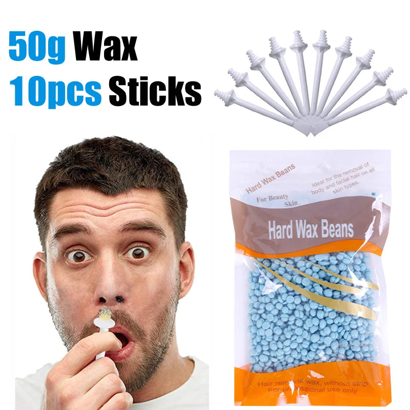 Nose Wax Kit | There are Wax and Applicators | Hair Removal Kit for Men and Women Painless Removal of Nose Hair Cleaning