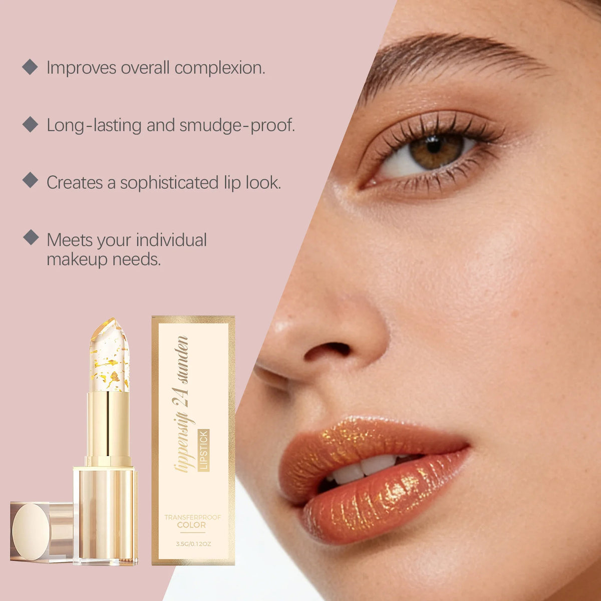 Gold Foil Color Changing Lipstick Fade Lip Line Enhance Plumpness Moisturizing Lip Perfect Daily Makeup Hyaluronic Acid Lip Balm