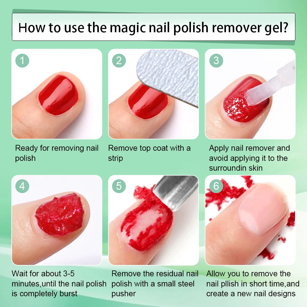 15ml/bottle Professional Non-Irritating Nail Gel Remover Polish Soak-Off 3 Minutes Quickly & Easily Removes Gel Polish 0.5fl.Oz