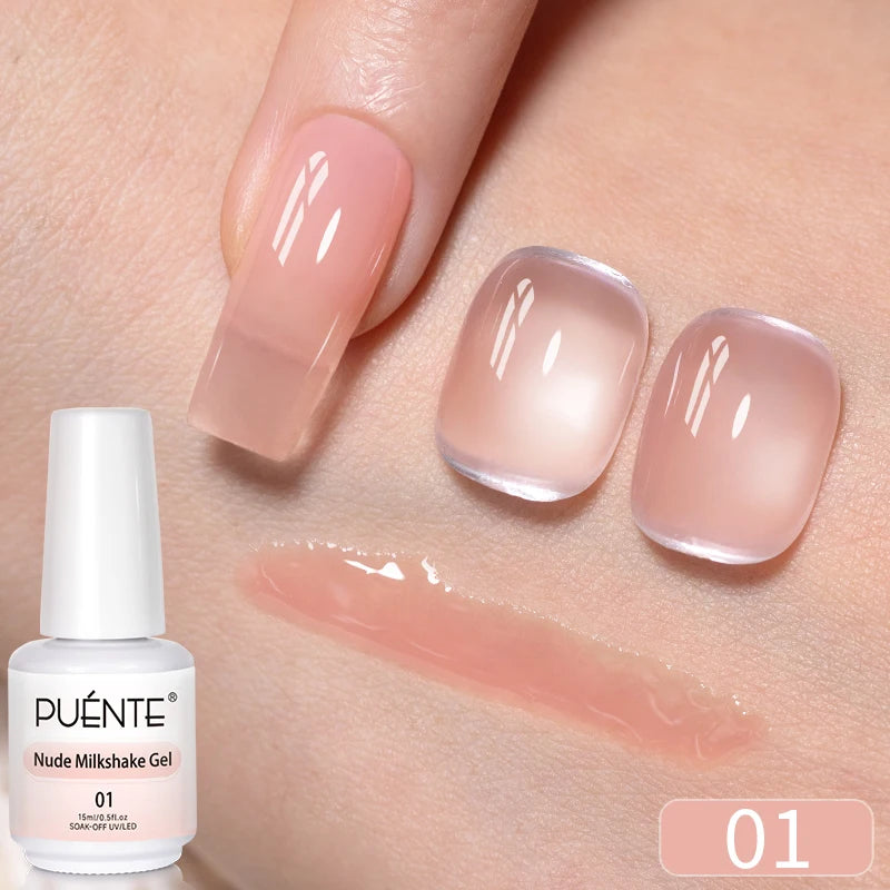PUENTE 5ml Flower Fairy Gel Nail Polish Pink Blue Purple Natural Dried Flowers Gel For Nail Art Soak Off UV Varnish For Manicure