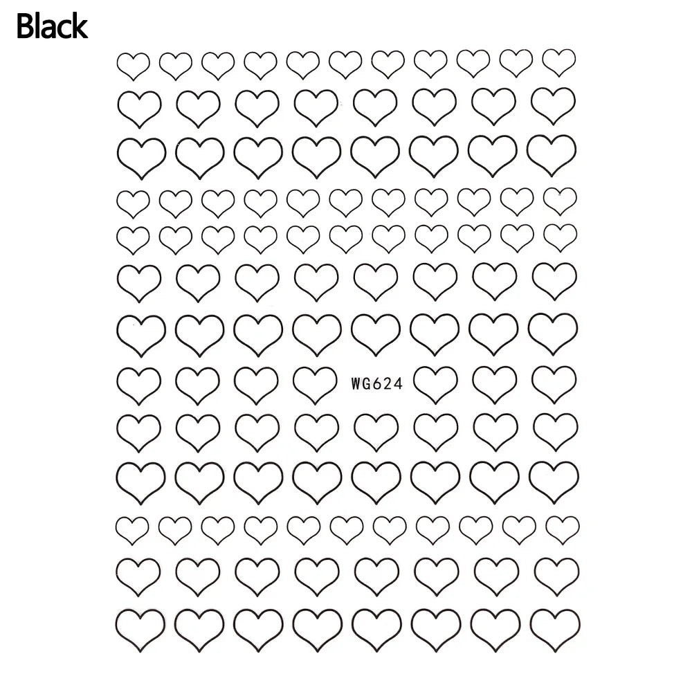 Shiny Gold Star Moon Sun Nail Stickers for Manicure Accessories Heart Feather Animals Printing Self Adhesive Nail Wrap