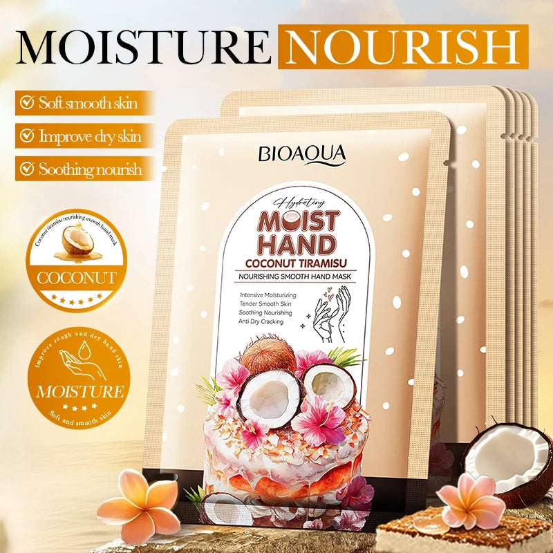 5 Pairs BIOAQUA Hand Mask Moisturizing Whitening Anit-aging Anti Wrinkles Exfoliating Hand Gloves Hands Exfoliator Skin Care