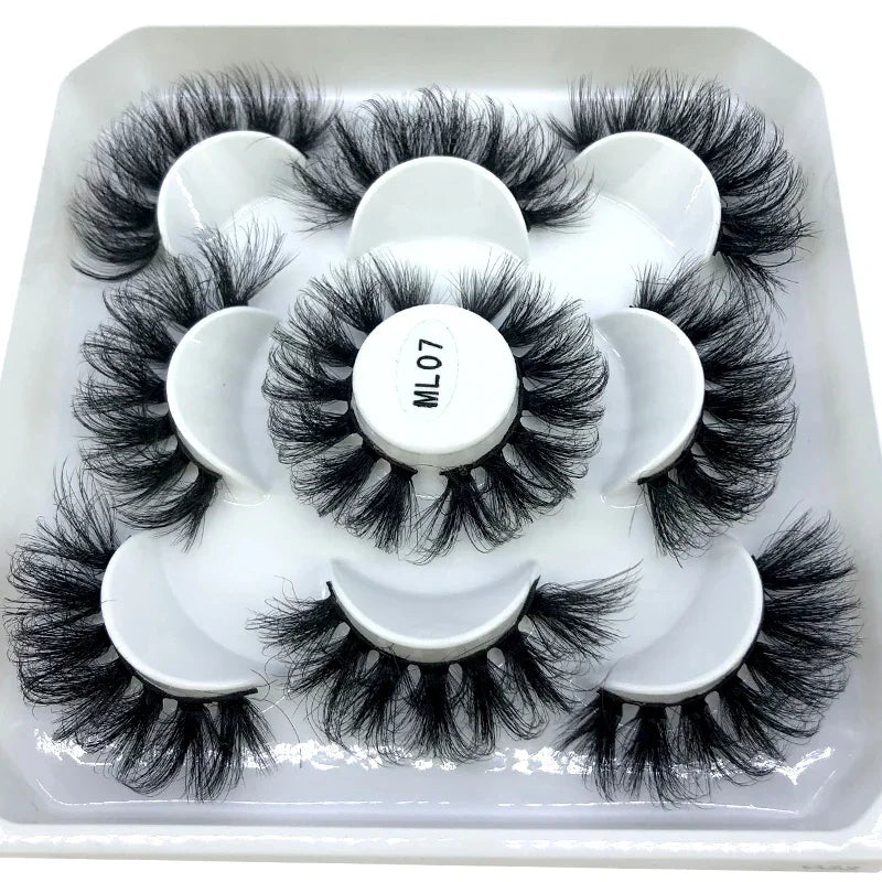 New 5 pairs of handmade mink eyelashes fake eyelashes natural nude makeup simulated cross messy eyes 3D curly eyelashes