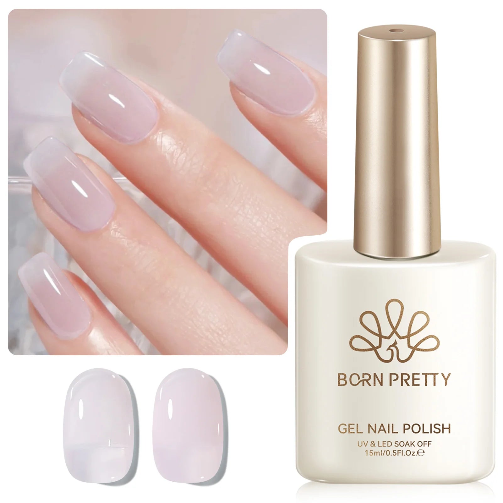 BORN PRETTY 15ML Pearl White Pearl Shell Thread Gel Nail Polish Shiny Glitter Varnis Semi Permanent For Soak Off Gel Nail Art