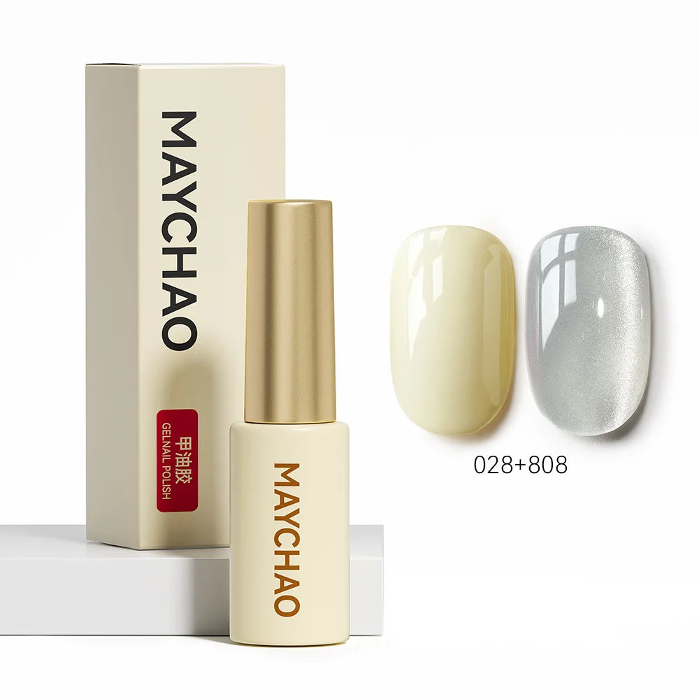 MAYCHAO 5ML Gel Nail Polish 9D Laser Diamond Glitter Cat Eye Gel Semi-Permanent Soak Off UV LED Gel Nail Manicure Tools Nail Art