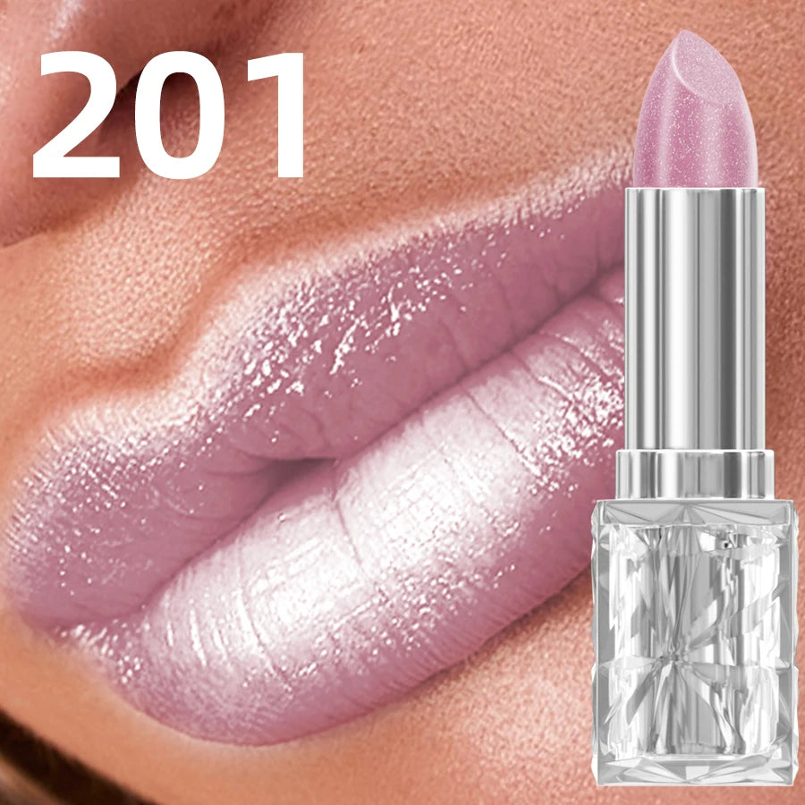 7 Colors Sparkling Metallic Finish Lipstick Hydrating Red Pink Glitter Lip Tint Shine Lip Color Highly Pigmented Lip Makeup Gift