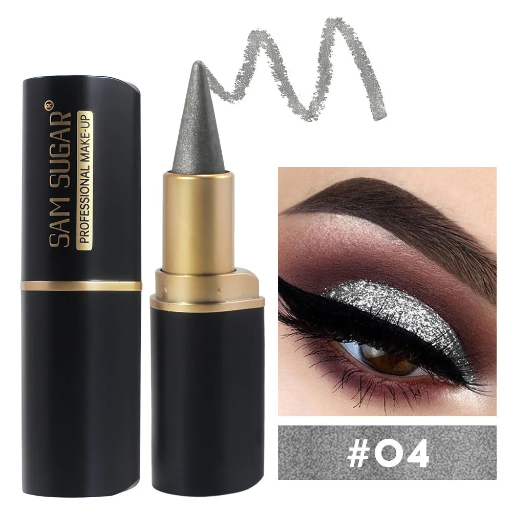 Black Long-Lasting Eyeliner Pen 24-Hour Waterproof Gel Cosmetic Makeup Fast-Dry Lip Liner Highlighter for Smokey Eye Look