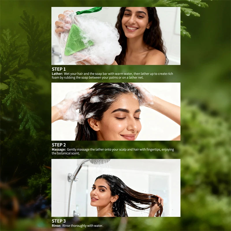 120g Natural Usman Grass Platycladus Herbal Shampoo Bar Refreshing Fluffy Hair Repair Soap Hair Growth Thickening Hair Care Soap
