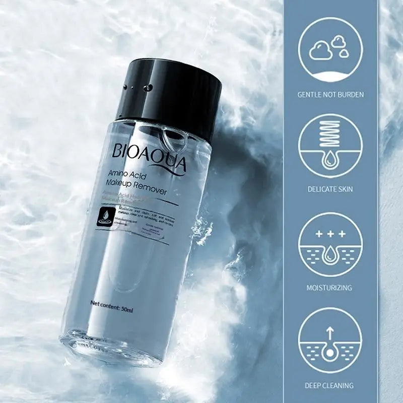 Bioaqua Makeup Remover 50ML Easy To Use Facial Cleansing Liquid Water Lip Eye Gentle Skin Care Travel Remover Face Refreshing