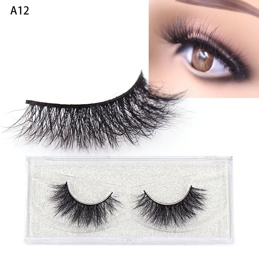 AMAOLASH Mink False Eyelashes 3D Mink Lashes Handmade Glamorous Strip Lashes Volume Fake Eyelashes Natural Long Eye Lashes A10