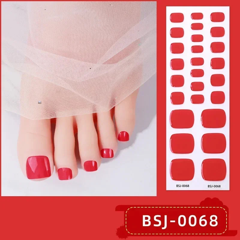 26Tips Pure Toe Gel Nail Sticker Hardens with UV Lamp Curing Waterproof Phototherapy Oil Gel Foil Nail Art Decorations