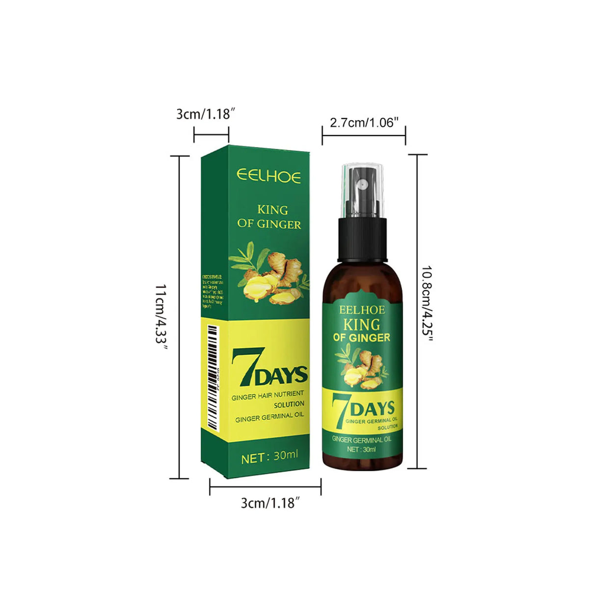 Ginger Oil Hair Booster Serum Spray Nourish Scalp Hair Follicles Refresh Control Oil Strengthen Hair Roots Nutrient Solution