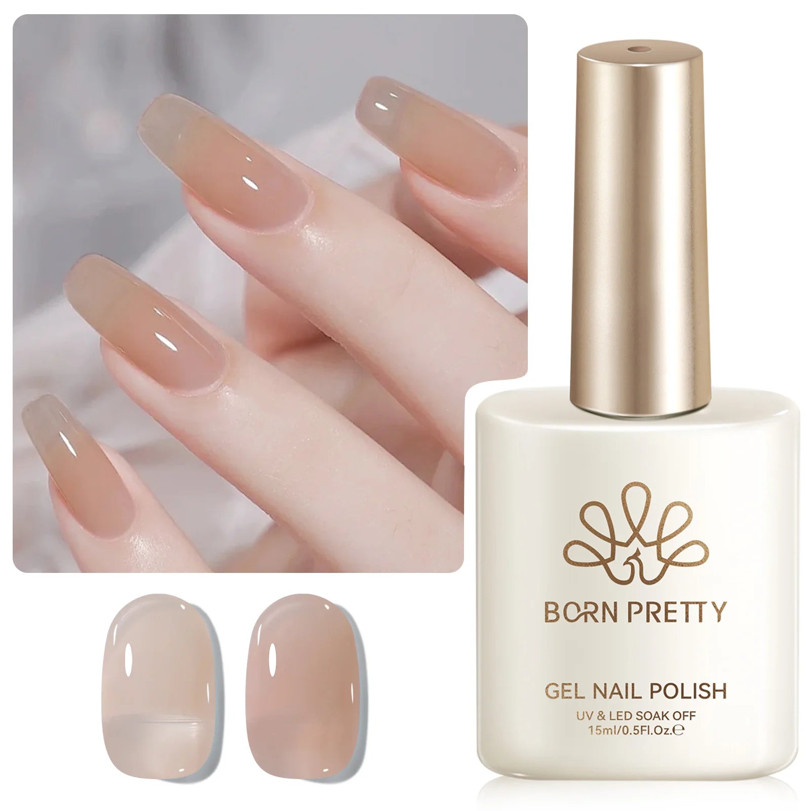 BORN PRETTY 15ML Pearl White Pearl Shell Thread Gel Nail Polish Shiny Glitter Varnis Semi Permanent For Soak Off Gel Nail Art