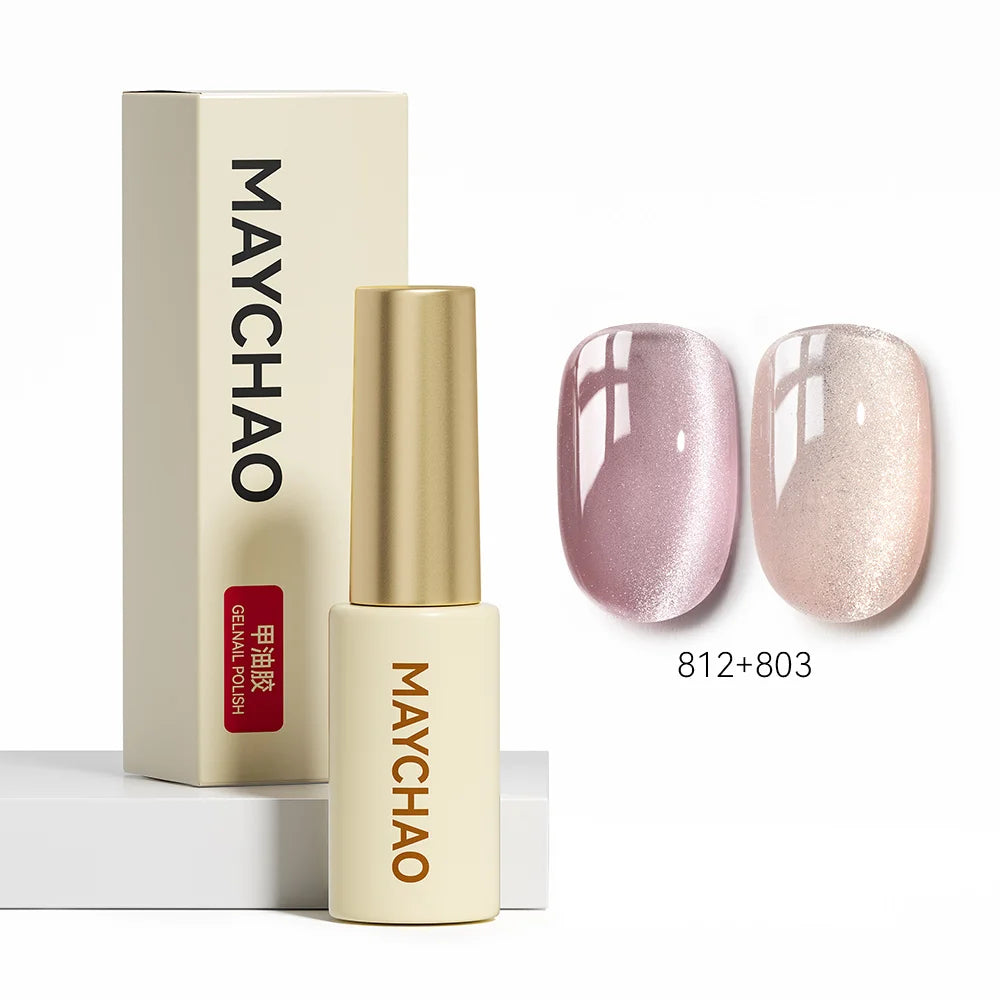 MAYCHAO 5ML Gel Nail Polish 9D Laser Diamond Glitter Cat Eye Gel Semi-Permanent Soak Off UV LED Gel Nail Manicure Tools Nail Art
