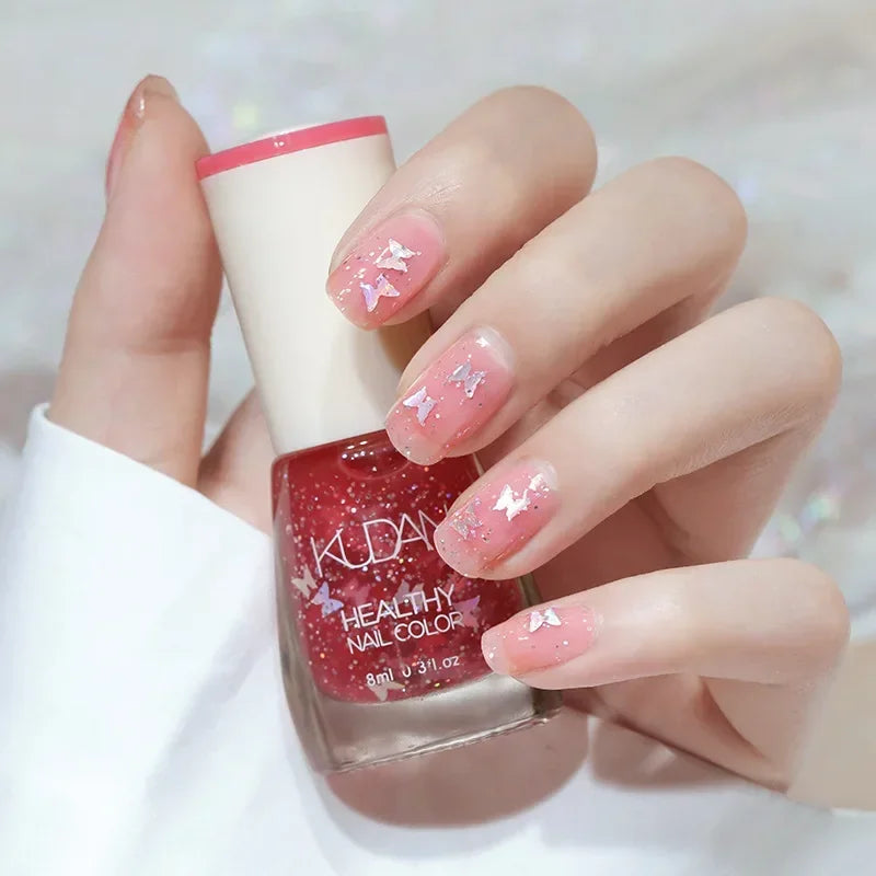 Matte Waterproof No-bake Nail Polish Nail Art Non Peelable Quick Dry Normal Without Lamp Nail Polish Glitter Sequins Uv Varnish