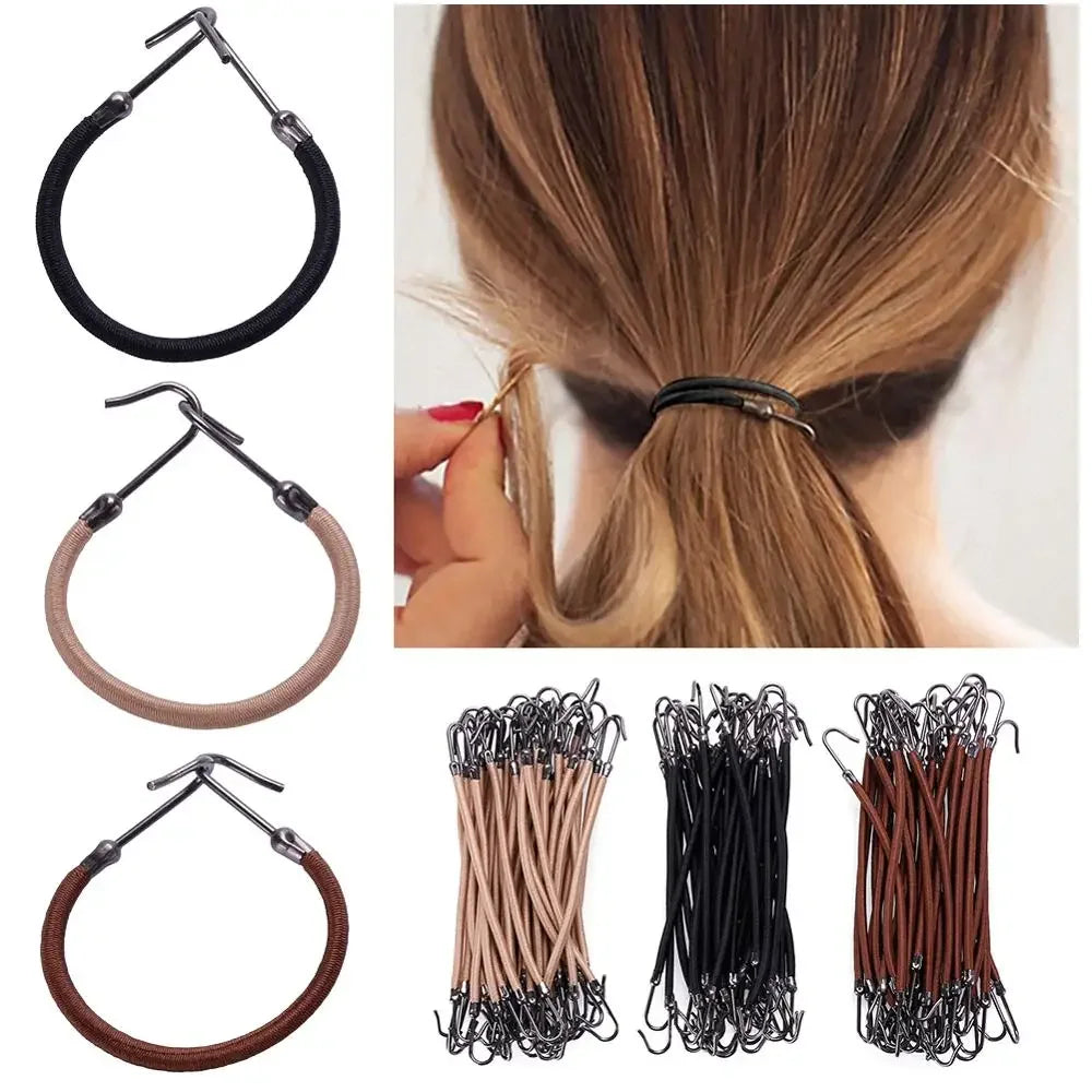 1/5/10pcs New Elastic Clips Bows Hair Accessories Girls Bands Gum With Hook Ponytail Holder Bungee Hair Thick Hair Headwear/
