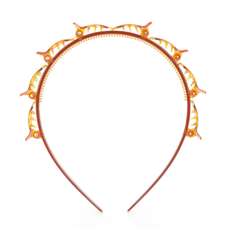 Multi-layer Hollow Braided Women's Bangs Headband Hairdressing Iron Accessories Hair Clip