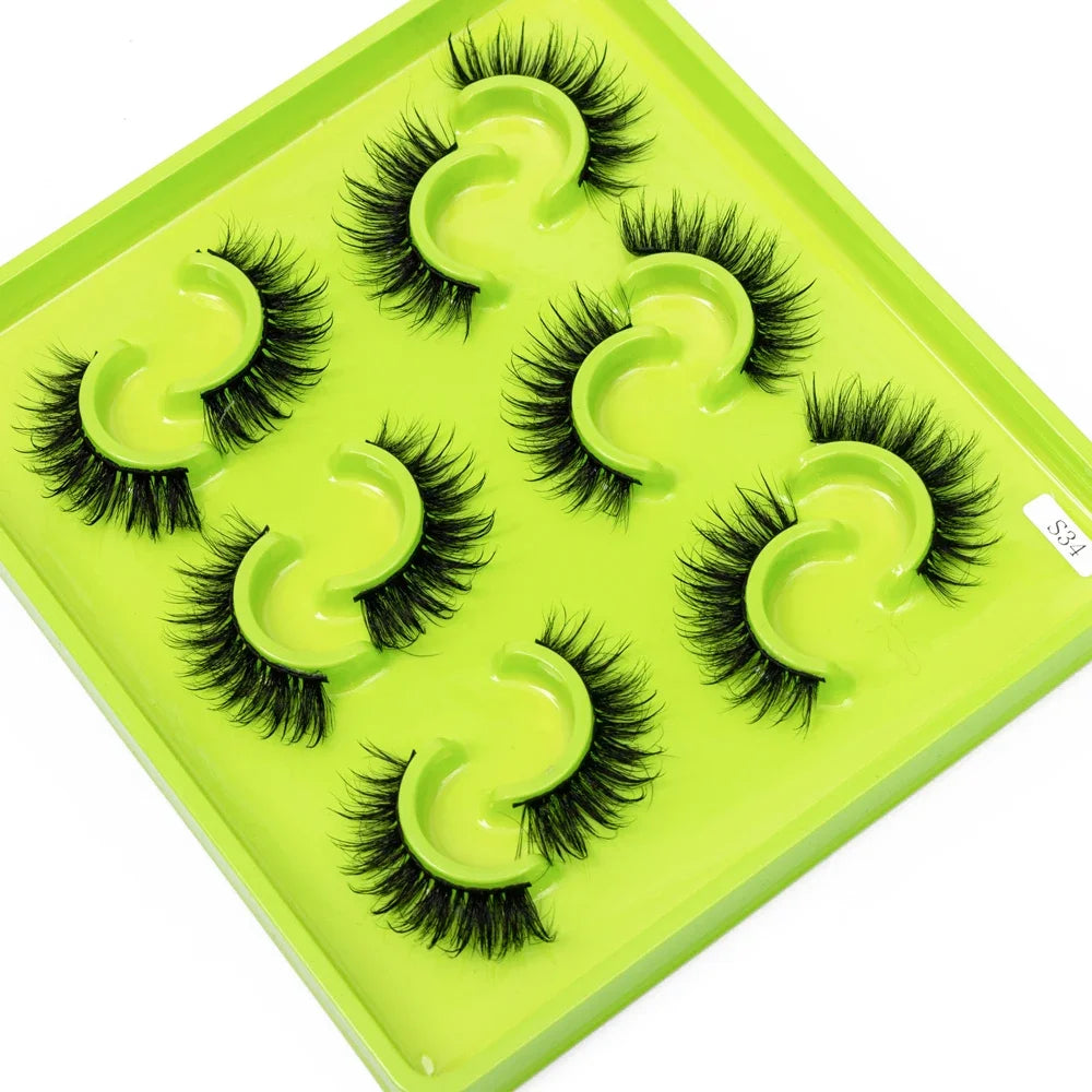 HBZGTLAD 6Pairs Female Cosplay Fake Eyelashes Korean Makeup New Style Wet Spikes 3d Eyelash Bulk Wholesale Manga Lashes