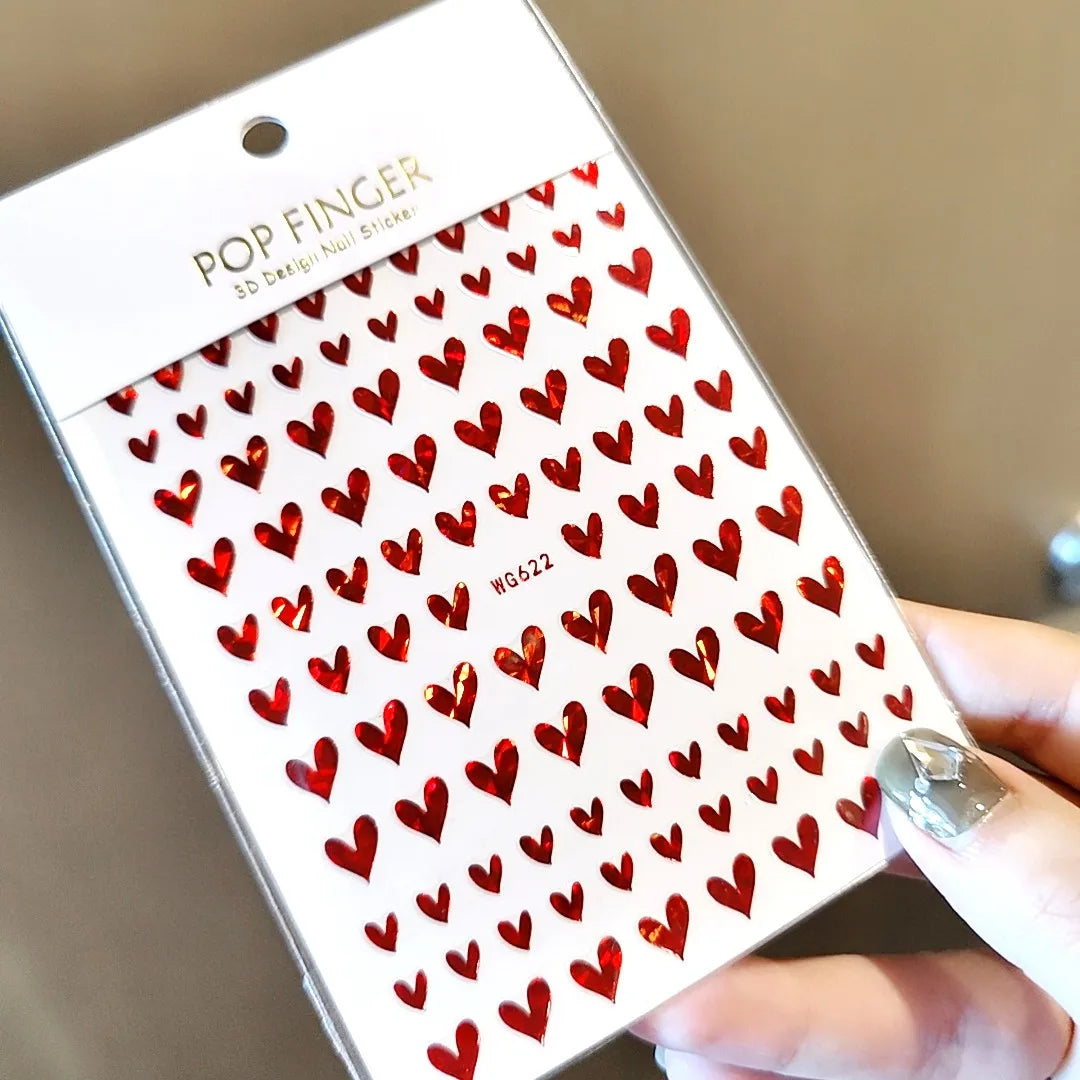 Shiny Gold Star Moon Sun Nail Stickers for Manicure Accessories Heart Feather Animals Printing Self Adhesive Nail Wrap