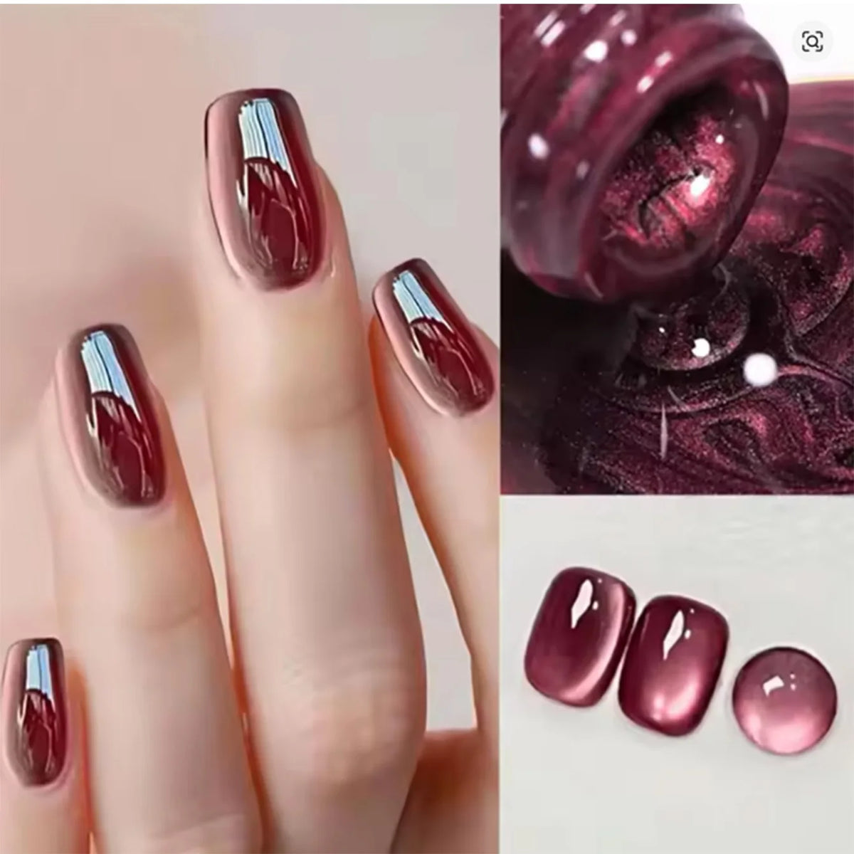 WS 1-24Pcs Internet Celebrity Bestseller Lanxinghe Series Cat Eye Glue Giant Display White Glass Beads Cat Eye Gel Nail Art