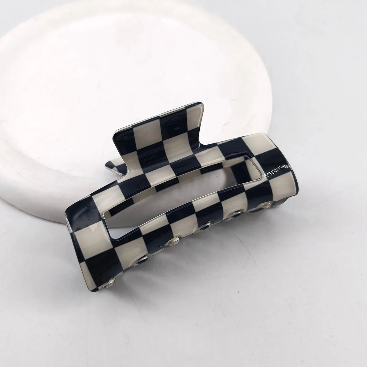 1/6 PCS Colorful Checkered Rectangle Hair Claw Clips For Women Girls Fashion Hair Clips For Styling Claw Clamps Hair Accessories