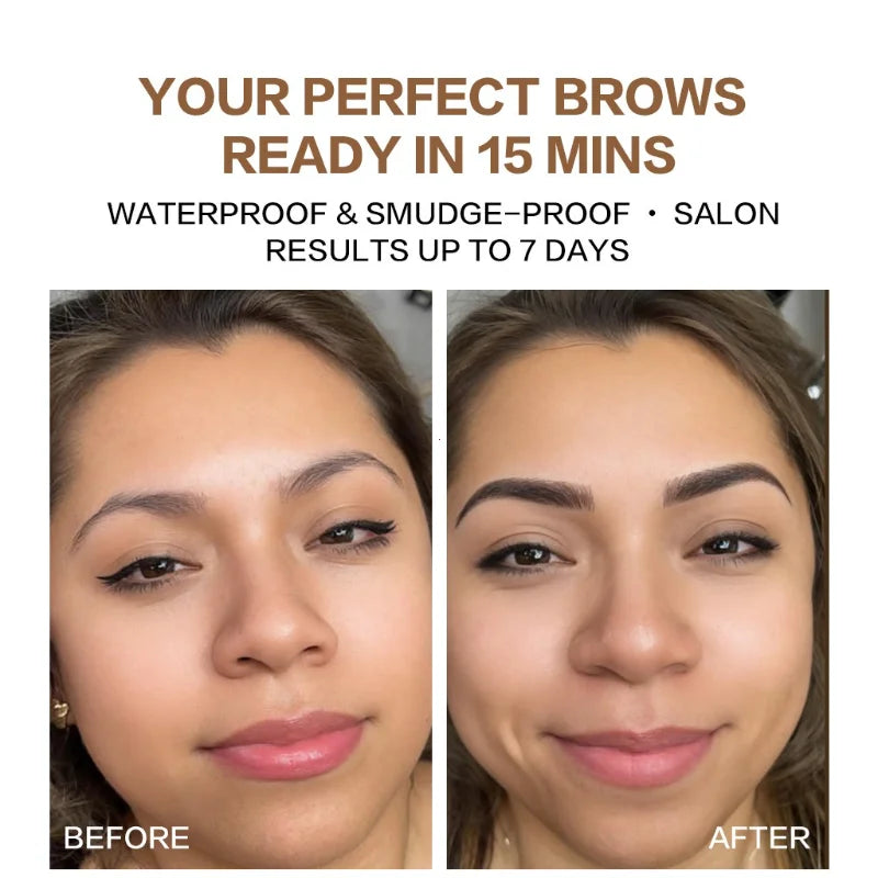 Waterproof Henna Brow Tint Kit Professional Salon Formula Long-Lasting Natural Eyebrow Dye Black&Brown Easy to Use at Home