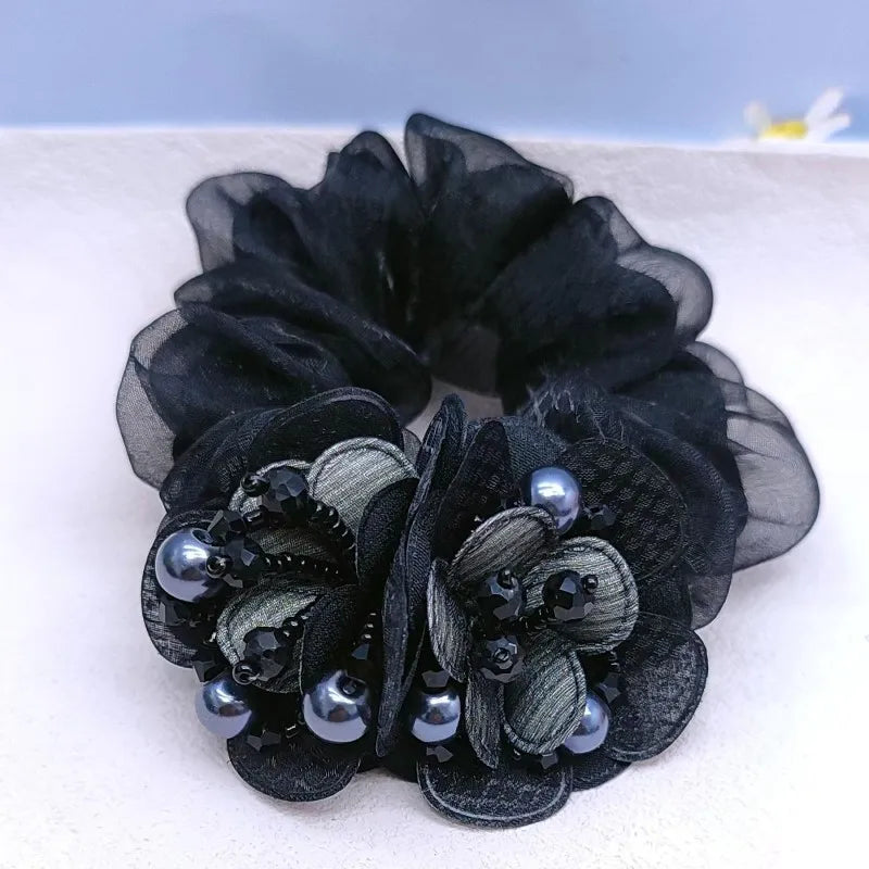 Women Lace Hair Scrunchies  Bow Hair Fantaisie Tie High Elasticity
