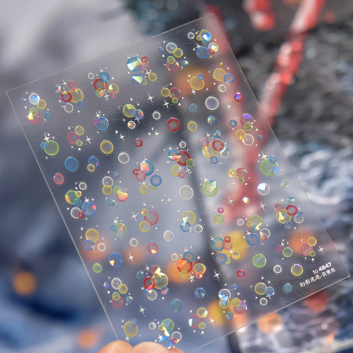 5D Rich Goldfish Nail Stickers Lotus Carp Ribbons Nail Art Appliqués Handmade Creative Nail Art Decorations