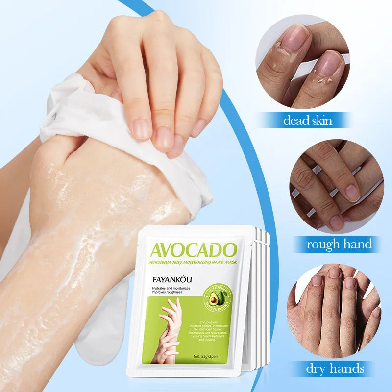 1/3/5 Pairs Avocado Moisturizing Hand Mask Hands Remove Dead Skin Rejuvenating Anti-aging Hydrating Hand Skin Care Products