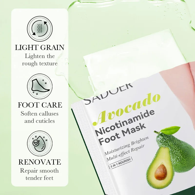 6 Pairs SADOER Fruits Foot Mask Moisturizing Anti Wrinkle Foot Peeling Mask Exfoliating For Feet Spa Pedicure Skin Care