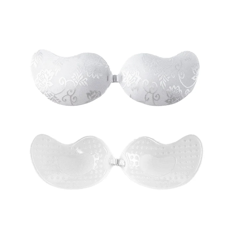 Women Silicone Chest Stickers Lace Push Up Waterproof Nipple Cover Invisible Self-Adhesive Nipple Tape Reusable Strapless Bra
