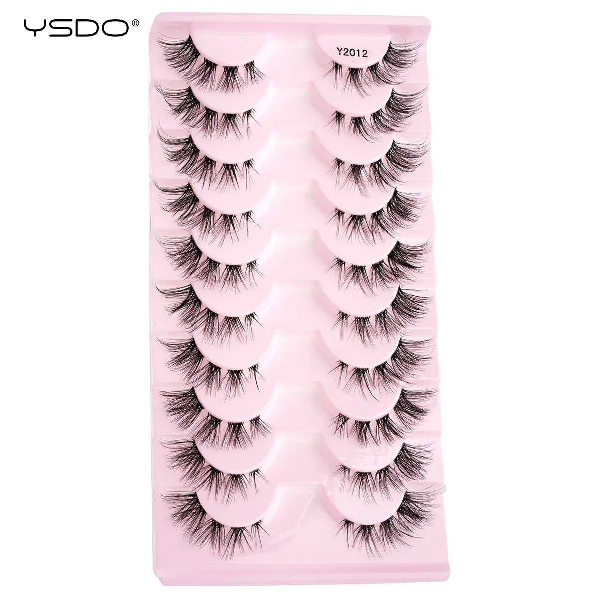 YSDO False Lashes 5/10 Pairs Half Lashes Natural Long Cat Eye Lashes 3D Mink Eyelashes Full Strip Lashes Extension Makeup Tools