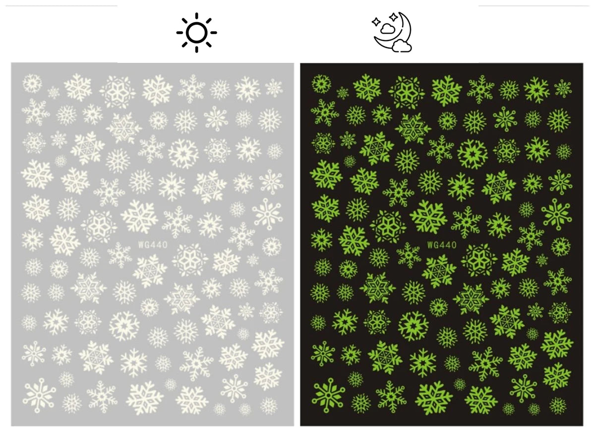 Sliver Bronzing 3D Christmas Nail Art Decoration Sticker Sparkly White Colorful Glitter Geometry Snowflake Winter Slider Foil