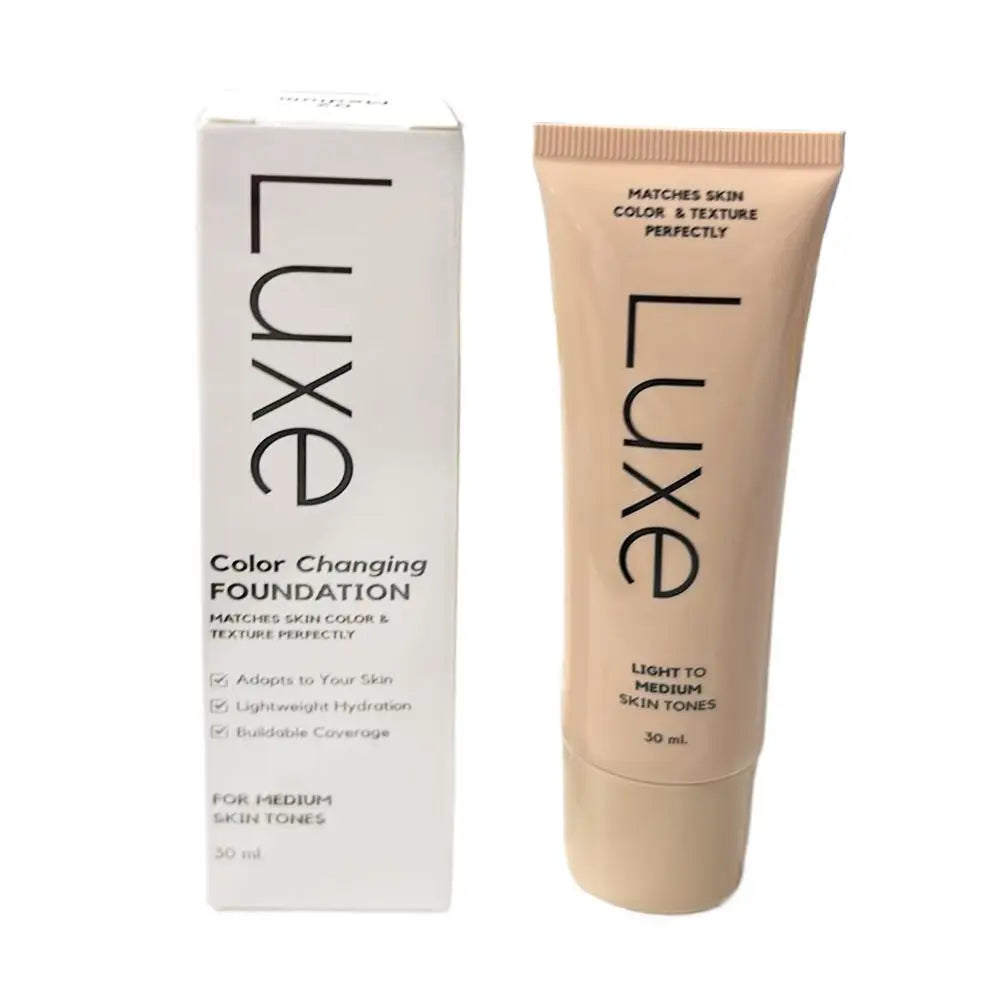 Luxe Color Changing Foundation Waterproof Sweat Proof Hydrating Tinted Sunscreen Matching Full Coverage Liquid Foundation
