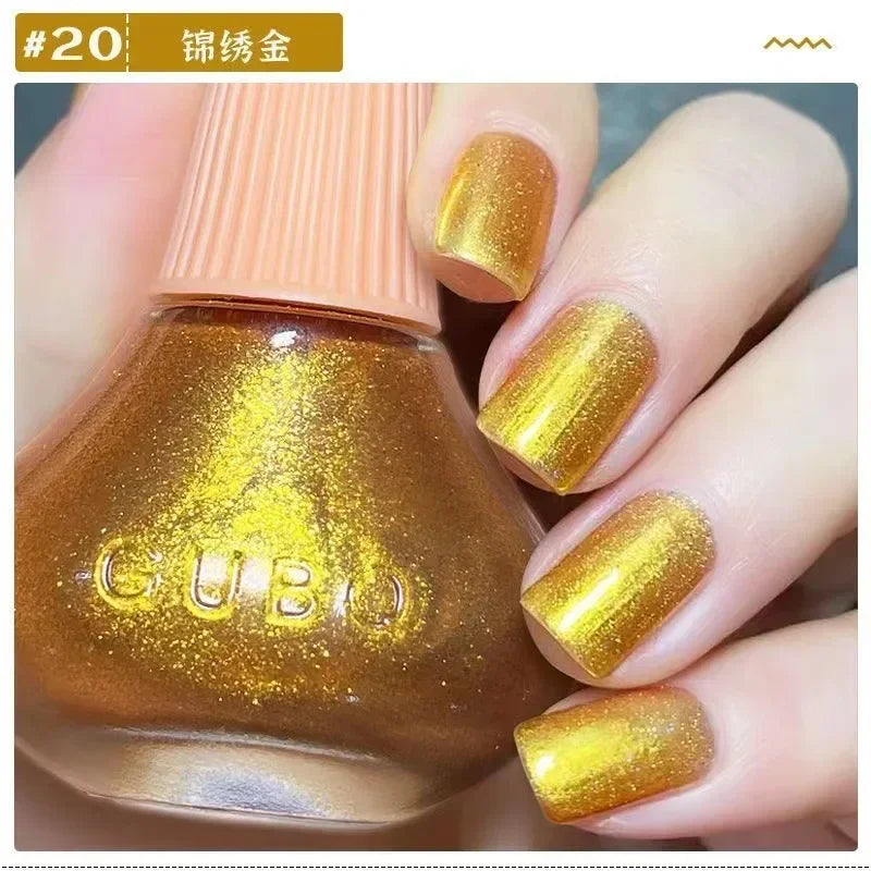 12ml  No-bake Quick Dry Nail Polish Shimmer Nail Polish Quick Dry No Peelable Long Lasting Nail Art Varnish 45 Colors