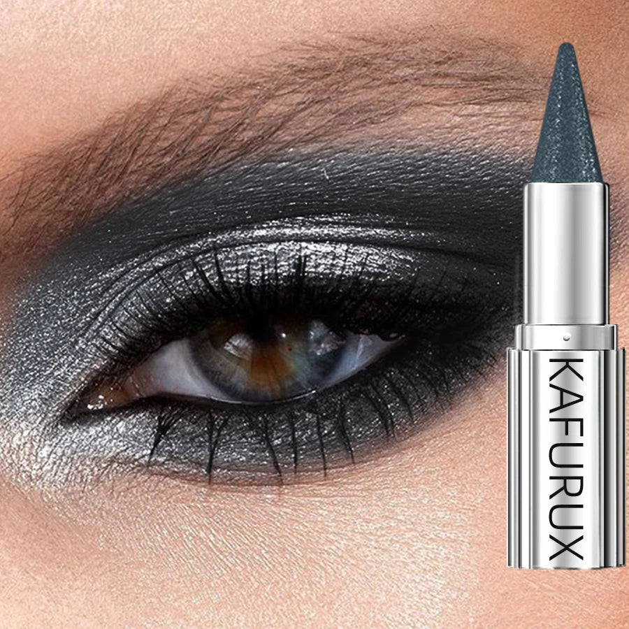 12 Colors 1PC Waterproof Eyeshadow Sticks Long Lasting High Pigmented Shimmer Metallic Glitter Eye Shadow Makeup Brown Cosmetic
