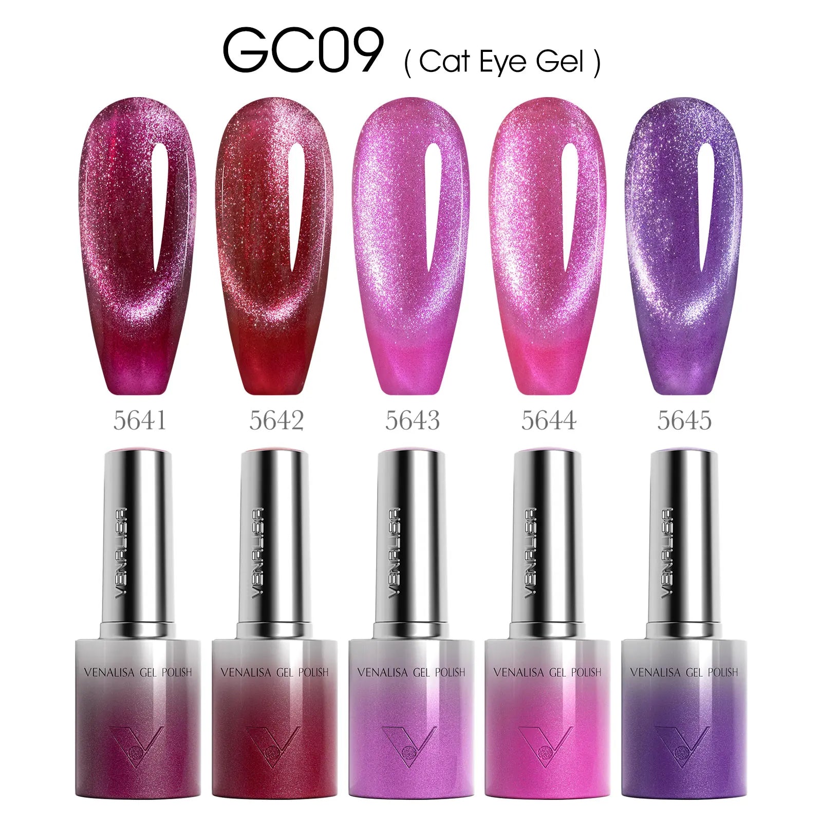 VENALISA 60 Colors TPO/HEMA FREE Glitter Gel Cat Eye Gel Nail Polish UV/LED Soak-Off Gel Polish Manicure DIY Nail Art Christmas
