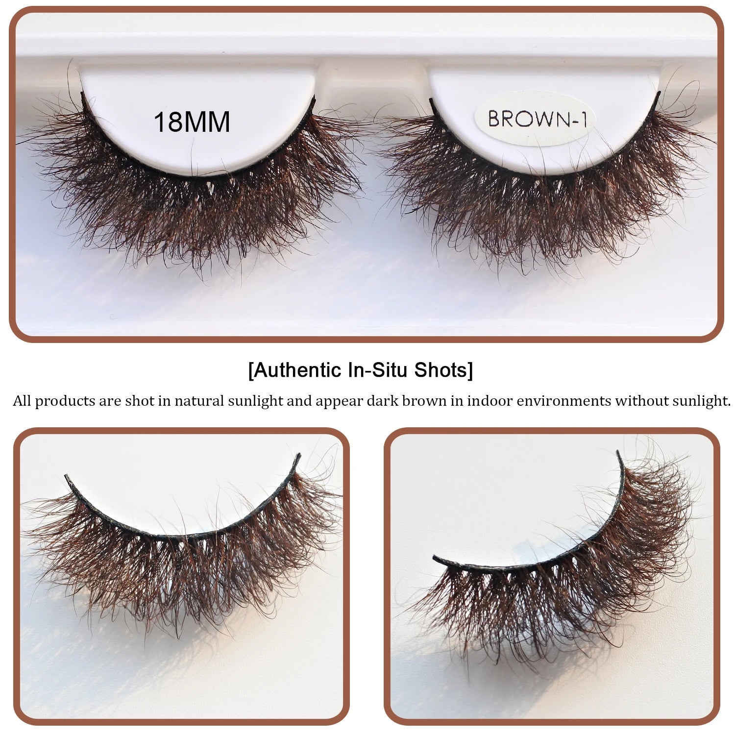 RED SIREN Brown Fluffy Mink Lashes 2026 New Design Luxurious Soft Natural Strip Lashes Cosplay Mink False Eyelashes Supplies