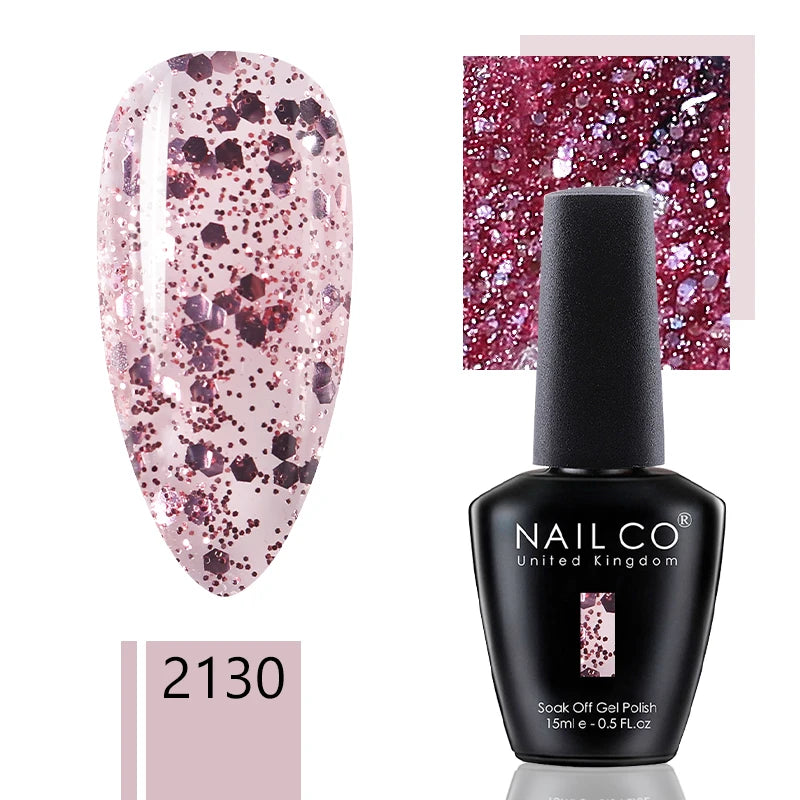 NAILCO 15ml Dark Gel Nail Polish Semi-permanent Varnish Hybrid UV Nails Art Glitter Colors Gel Polish Manicure Enamels For Nails