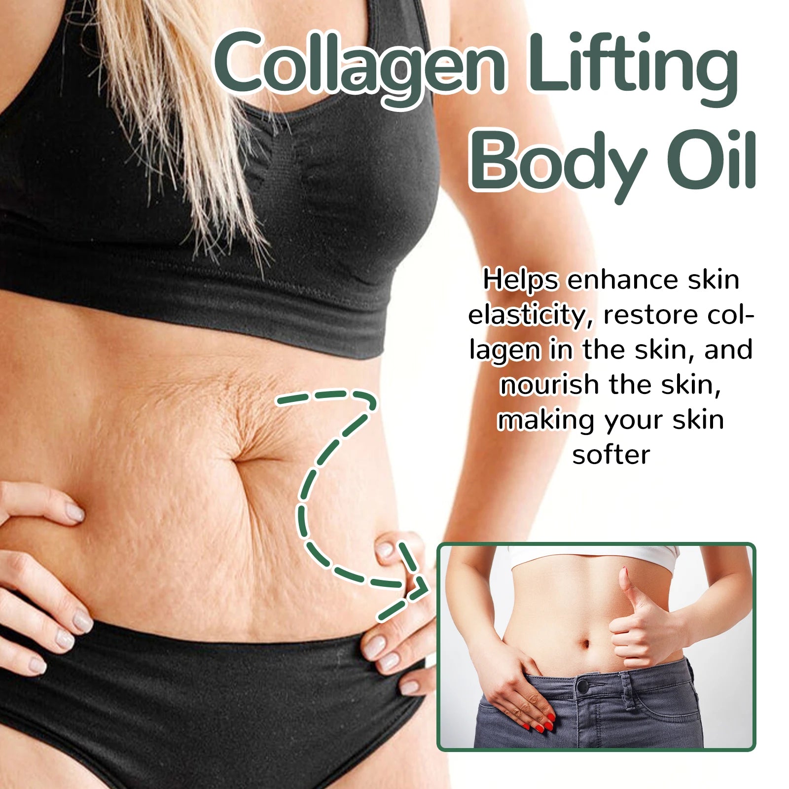 Collagen Firming Body Oil 100ml Enhance Skin Elasticity & Tighten Deep Hydration Moisturizing Refreshing Rosemary Non-Greasy Oil