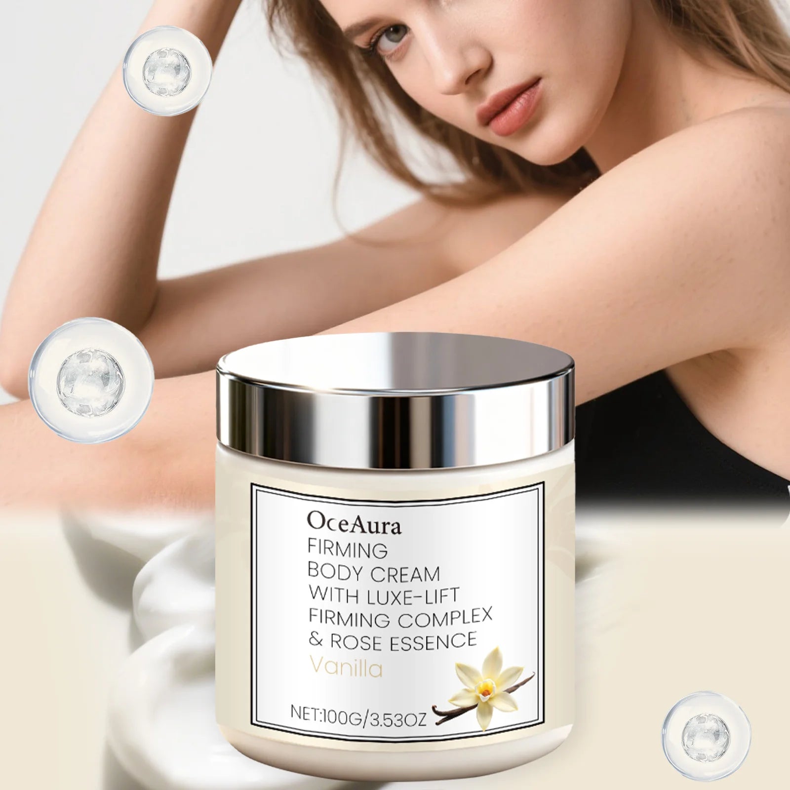Vanilla Scented Body Cream Firming Moisturizer for Dry Skin Deep Hydration Wrinkle Smoothing Cream Rich Nourishing Body Butter