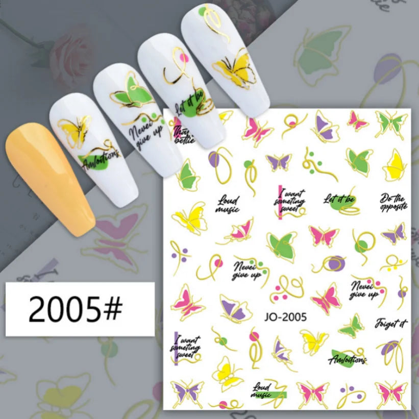 Nail Stickers 3D  Metal Line Sliver Gold Thorns Vine Curve Stripe Lines Tape Swirl Sliders Manicure Adhesive Gel Nail Art Decals
