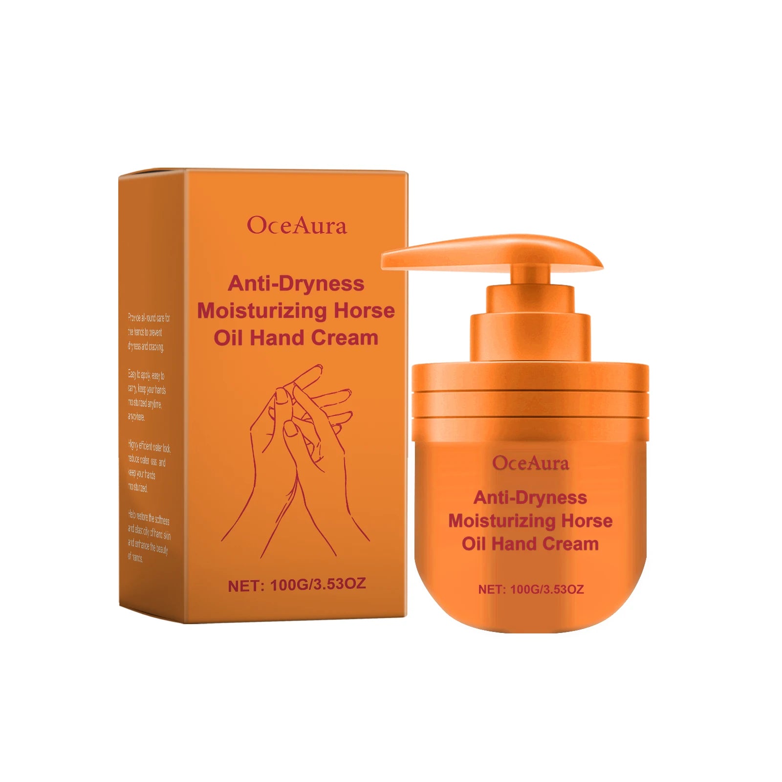 Horse Oil Hand Cream Nourish Dry Skin Moisturizing Soften Anti Cracked Repair Skin Barrier Fragrant Brighten Hand Care Product