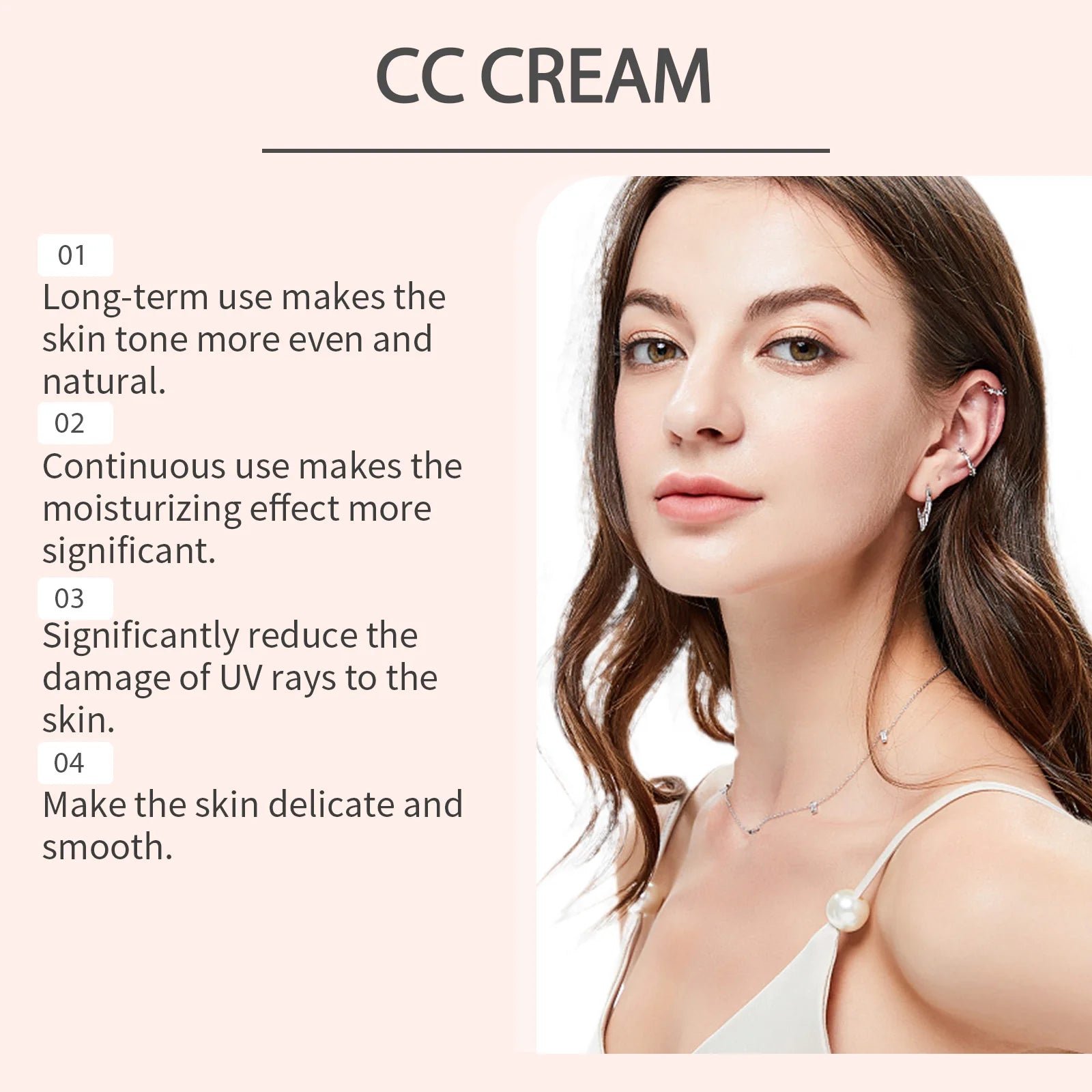 Zephoco CC Cream Foundation Anti UV Protection Moisturizing Makeup Base Color Correction Cosmetics 43 Spf Face Cream Foundation