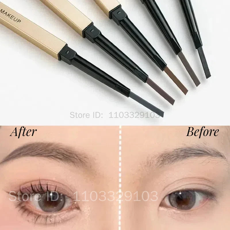 5 Colors With Brush Double Head Eyebrow Pencil Waterproof Smooth Eyebrow Stick Sweatproof Eyebrow Gel Tattoo Pencil Cosmetics