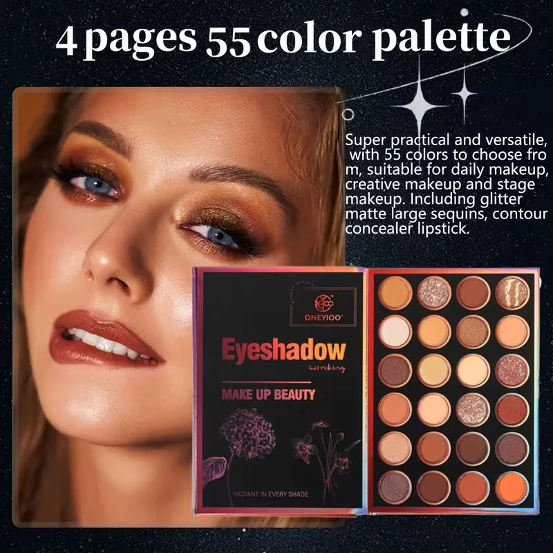 All-in-One Professional Makeup Kit Eyeshadow Palette with Highlighter Contour Powder Matte Shimmer Cosmetic Set for Daily Makeup
