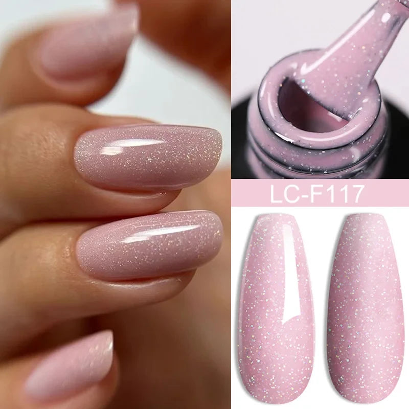 LILYCUTE 7ML Auroras Glitter Thermal Gel Nail Polish Temperature Color Changing Semi Permanent Soak Off Nail Art UV Gel Varnish