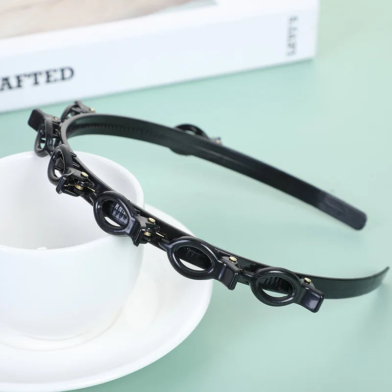 Multi-layer Hollow Braided Women's Bangs Headband Hairdressing Iron Accessories Hair Clip