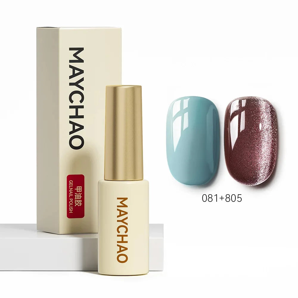 MAYCHAO 5ML Gel Nail Polish 9D Laser Diamond Glitter Cat Eye Gel Semi-Permanent Soak Off UV LED Gel Nail Manicure Tools Nail Art