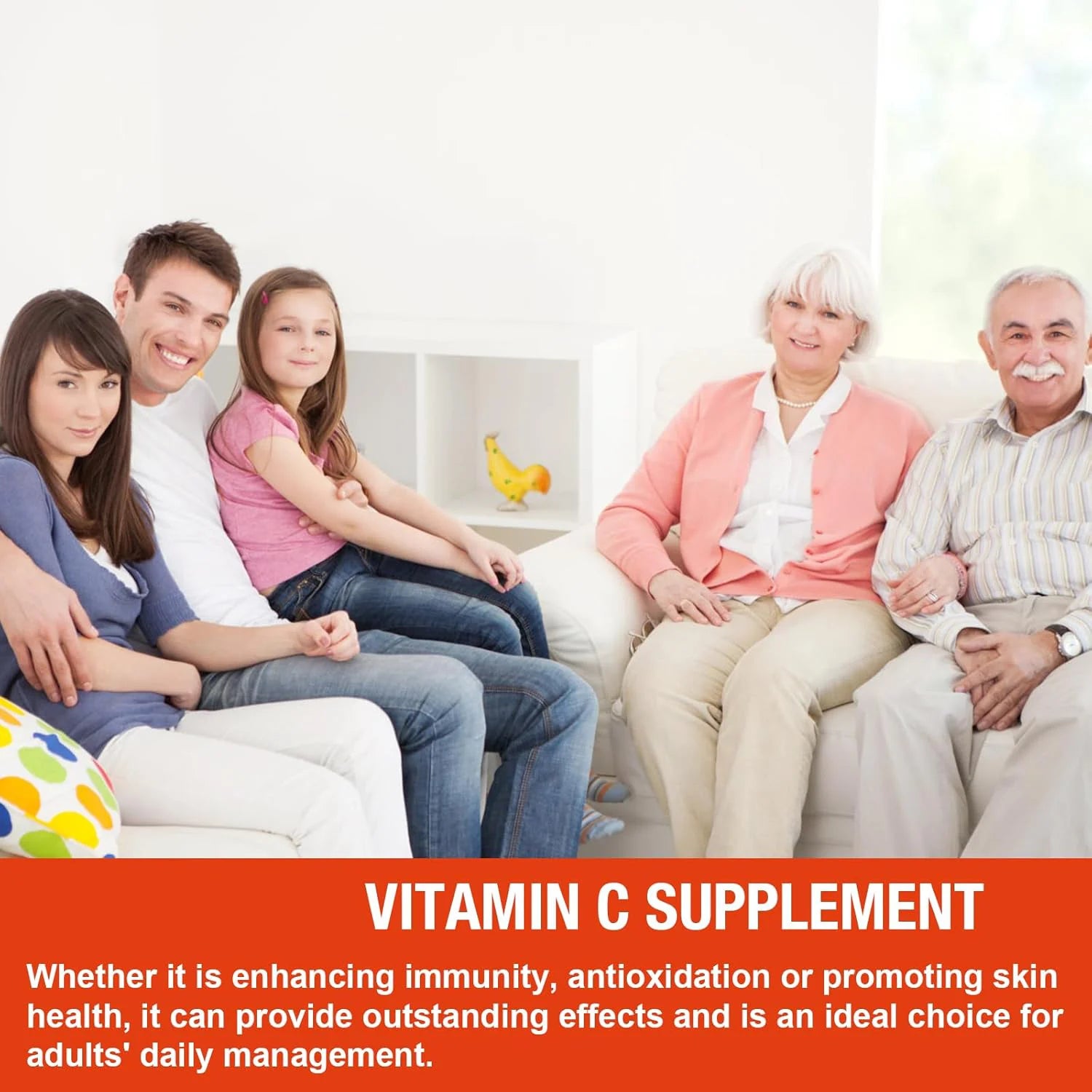 Vitamin C Supplement- Powerful Antioxidant Properties That Support Energy Production, Immunity and Skin Collagen - 60 Gummies